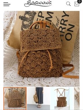 Baginning Woven Drawstring Backpack